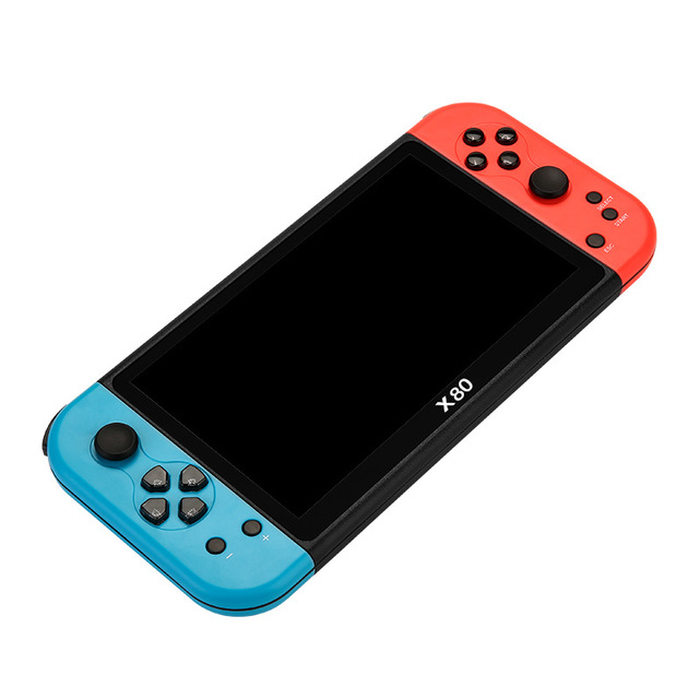 New X80 7-Inch PSP Game Console Convenient Handheld Plug-In Card Large HD Screen Wi-Fi Communication for GBA Classic Arcade Play