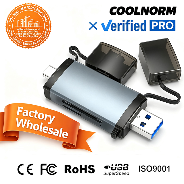 USB 3.0 High-Speed SD/TF 4.0 Card Reader OTG for Phones Computers Dashcam Type-C Dual-Card Simultaneous Read External Aluminum