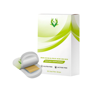 Tiras de película oral de hierro y ácido fólico al por mayor de fábrica OEM ODM para mejorar la absorción de folato, aliviar la fatiga y promover el bienestar cognitivo diario. - Product Image 1