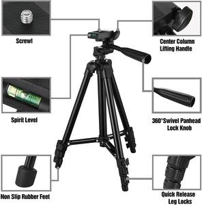 Trépied pour appareil photo numérique CPYP 3110 3120 0,5 m 1,2 m 1,6 m 2,1 m avec lumière selfie, anneau lumineux pour téléphone, trépied avec vis 1/4, support 160 cm - Product Image 3