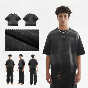 เสื้อยืดทรงบ็อกซี่ฟิต วินเทจ ล้างสีแบบแอซิดวอช ผ้าฝ้าย 100% สีซีดจางแบบซันเฟด ทรงครอป แห้งเร็ว น้ำหนัก 280 กรัม ผ้าหนา ทรงโอเวอร์ไซส์ ยูนิเซ็กส์ สำหรับผู้ชาย - Product Image 2