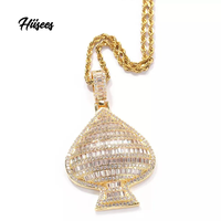 Hip hop coeur pendentif filles diamant femmes accessoires bijoux glacé 18k plaqué or zircon mignon coeur pendentif collier