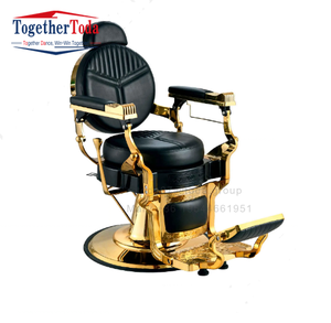 Sillón de Barbería de Lujo, Antiguo, Ajustable y Reclinable, Color Borgoña y Plateado, para Salones de Belleza y Peluquerías - Product Image 3
