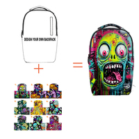 Sac à dos de lycée imprimé graffiti, style streetwear, en polyester résistant à l'eau, sac de cours pour étudiants, logo personnalisé, usine OEM ODM