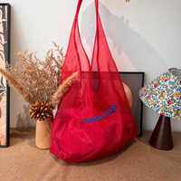 Sac en organza personnalisé en gros, réutilisable, grande capacité, pour les courses et le quotidien