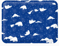 Tela laminada con estampado de oso polar azul real, 100% poliéster, impresa por transferencia de calor, para la producción de almohadillas de hielo.