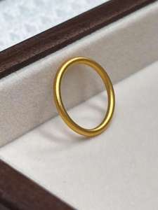 Anillo Sencillo Chapado en Oro, de Latón, Unisex, Clásico, para Uso Diario, Joyería para Regalo - Product Image 3