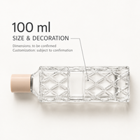 Flacon de parfum de luxe en verre transparent de 100 ml avec motif diamant, emballage cosmétique vide pour la vente en gros