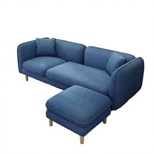 Juego de Sofá Esquinero en Forma de L de 4 Plazas con Tapicería Japonesa y Otomana para Apartamento - Decoración de Sala de Estar - Product Image 4