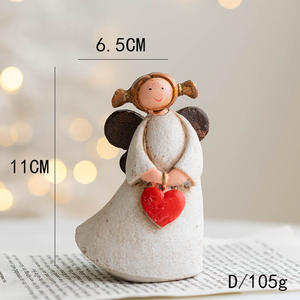 Figura Decorativa de Resina Hecha a Mano con Diseño de Niña Ángel con Trenza Pequeña, Estilo Campestre Americano, Ideal para Regalo de <span class=keywords><strong>Mejor</strong></span> Amigo o Pareja - Product Image 4