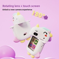 Appareil photo de dessin animé pour enfants, ensemble de trois pièces, objectif rotatif à 180°, caméra vidéo HD multifonctionnelle pour étudiants, écran 2,4 pouces, TF