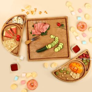 Tabla de madera en forma de corazón para servir carne, plato para fiestas y cocina, bandeja de corte y servir de color sólido. - Product Image 3