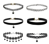 Ensemble de colliers pour femmes avec ruban ras du cou en dentelle personnalisée variée