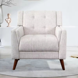 Sillón Moderno de Mediados de Siglo con Cojín Acolchado y Patas de Madera, Cómodo Sillón de Diseño - Product Image 1
