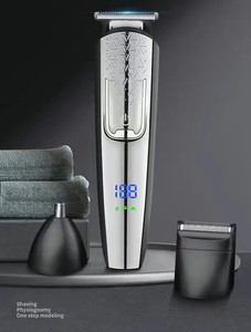 Tondeuse à cheveux LED étanche rechargeable par USB, 3 têtes, tondeuse électrique pour hommes, <span class=keywords><strong>coupe</strong></span> <span class=keywords><strong>de</strong></span> cheveux à domicile, rasage des poils du <span class=keywords><strong>nez</strong></span>, toilettage - Product Image 6