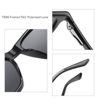 Lunettes de soleil polarisées TAC classiques pour hommes en TR90 ultralégères, lunettes de soleil de luxe de créateur, lunettes de soleil tendance UV400 pour l'extérieur