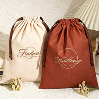 Sac à cordon en coton à chevrons personnalisé en usine, pochette anti-poussière en coton biologique, emballage cadeau pour bijoux avec logo pour parfum