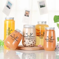 Bouteille de boisson en plastique PET de qualité alimentaire écologique de 500 ml Haodong pour eau minérale, thé au lait, boissons gazeuses, avec logo