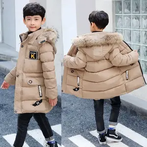 <span class=keywords><strong>Manteau</strong></span> d'Hiver <span class=keywords><strong>Chaud</strong></span> à Capuche pour Garçons, Veste en Coton Mi-Longue pour Enfants et Adolescents, Blouson d'Extérieur pour 6-8 Ans, 10-12 Ans, 13-14 Ans - Product Image 1