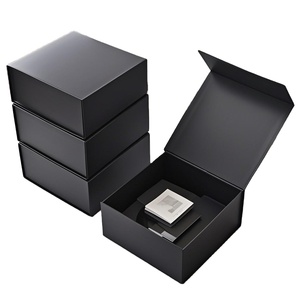 Boîte d'emballage magnétique en carton rigide de luxe noir de qualité supérieure avec logo personnalisé en gros - Product Image 1