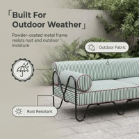 Ensemble de canapés d'extérieur modernes de luxe en acier inoxydable 3 places, imperméable, antirouille, écologique, durable
