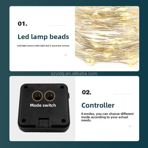 IP65 impermeabile a LED solare di natale decorazioni di luci di stringa all'aperto per la disposizione del cortile dell'albero di Natale - Product Image 4