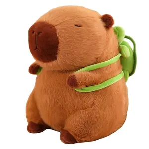 น่ารักอย่างเต็มที่ capybara กระเป๋าเป้สะพายหลังเต่าเต่าตุ๊กตาสัตว์ยัดไส้