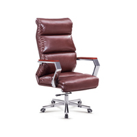 Chaise de bureau de direction moderne à dossier haut avec fonction pivotante et revêtement en cuir synthétique PU