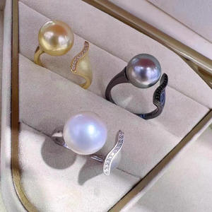 Base para Anillo de Plata S925, Joyería de Plata DIY con Cuentas Redondas de 11-13 mm, Base Vacía 1897 para Anillos de Moda - Product Image 2