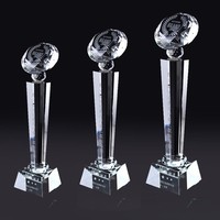 Trophée en cristal de diamant en gros avec logo personnalisé gravé pour les récompenses de compétition interligues et la Coupe de la Voix Musicale