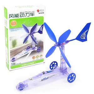 새로운 과학 녹색 에너지 조립 장난감 DIY 풍력 자동차 모델 어린이 학교 실험실을위한 교육 장난감