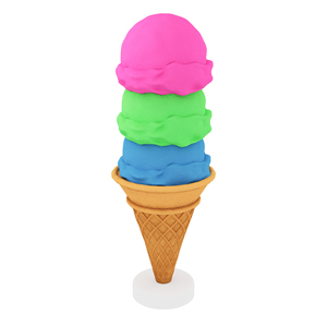 Modèle de sculpture en fibre de verre brillante, personnalisée, colorée, écologique, en forme de <span class=keywords><strong>cornet</strong></span> de crème glacée à trois scoops, sur le thème alimentaire, pour présentation au sol en supermarché - Product Image 6