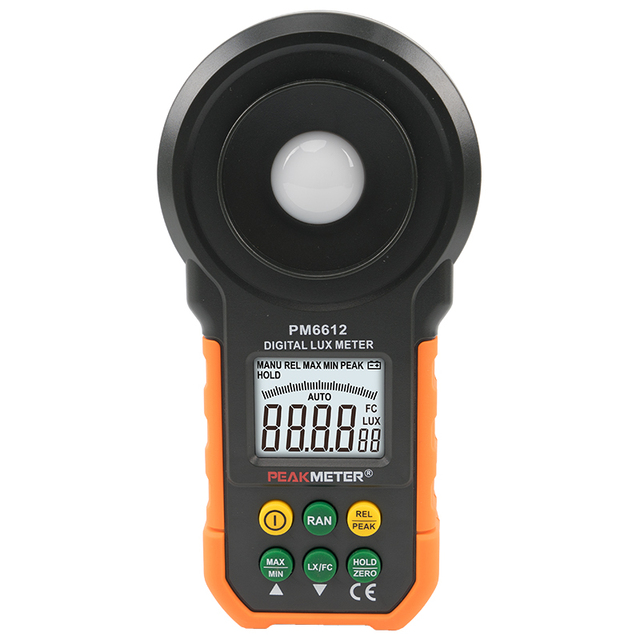 PEAKMETER PM6612 Digital Luxmeter Illumination Light Meter Handheld LED Measurement Tools 0~200000Lux Range