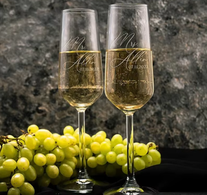 Flautas de cristal de tallo largo reutilizables con logotipo personalizado, boda elegante para copas de champán para brindis de <span class=keywords><strong>aniversario</strong></span> y cumpleaños - Product Image 2