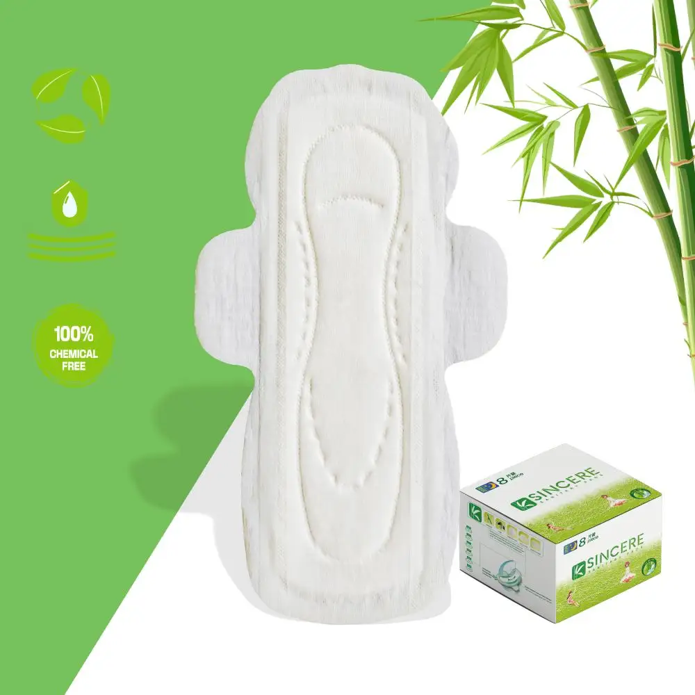 Women Period Time biodegradable Sanitary Napkin Disposable corn bamboo fiber Lady Sanitary Pad soft Breathable Sanitary Napkins