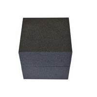 Boîte à bijoux en bois recouverte de cuir PU texturé noir, doublure en velours rouge, logo personnalisé pour demande en mariage et emballage de bagues de vente au détail