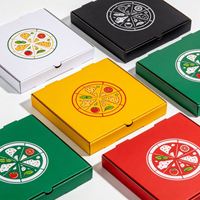Boîtes à pizza mini rigides réutilisables avec logo imprimé personnalisé, carton noir de qualité alimentaire pour pizza, sushi, sucre, pain, emballage cadeau