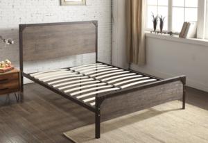 Industriale arrugginito angolo di ferro letto in metallo Design con pannello in legno MDF struttura in metallo antico letto in ghisa - Product Image 3