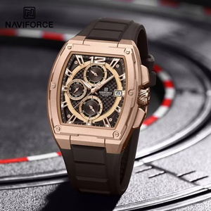 NAVIFORCE 8050 Montres classiques originales pour hommes, bracelet en silicone tendance, montre-bracelet à quartz avec affichage de la date automatique, sport, étanche - Product Image 4