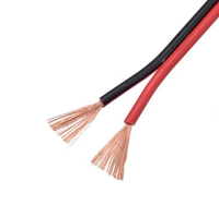 Câble audio-vidéo d'extension rouge et noir pour bandes LED 2 conducteurs 12/14/16/22AWG, sans oxygène, en bobine, pour haut-parleurs