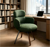 Chaise de salle à manger pivotante en cuir italien moderne avec dossier, fauteuil rembourré minimaliste de luxe, pieds en métal pour la maison, l'hôtel, la villa