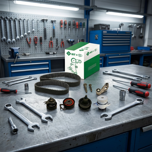 Nouveau kit de <span class=keywords><strong>courroie</strong></span> de <span class=keywords><strong>distribution</strong></span> (7 pièces) compatible avec INA 5300089310 pour VW Polo OE 036198119J/036109119AG/036121005B - Product Image 1