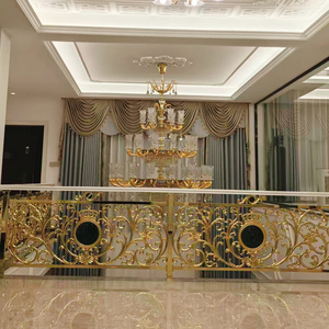 Moderne messing & aluminium leuning met op maat gemaakt ontwerp voor trappen, villa's, hotels, balkons en balustrades accessoires - Product Image 4