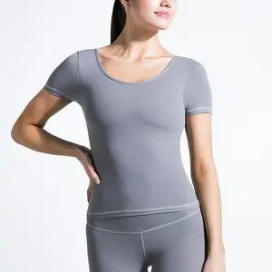 Fitness Wear allenamento all'ingrosso ragazze Fast Dry Yoga Top traspirante Sport palestra t-shirt donna