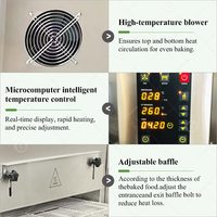 Nuevo Horno de Pizza a Gas Comercial e Industrial de Sobremesa con Cinta Transportadora, Diseño Apilable, Flujo de Aire 3D, Compatible con Maíz y Agua, Táctil