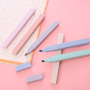Lot de 6 surligneurs <span class=keywords><strong>pastel</strong></span> Morandi en boîte, couleurs douces et éclatantes, protection oculaire, pointe oblique, pour étudiants - Product Image 2