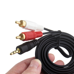 สายแยกสัญญาณเสียงแจ็ค3.5มม. ยาว1.4ม. ไปยังสาย <span class=keywords><strong>RCA</strong></span> AUX 2หัวสำหรับกล่องทีวีโฮมเธียเตอร์สายลำโพง - Product Image 3