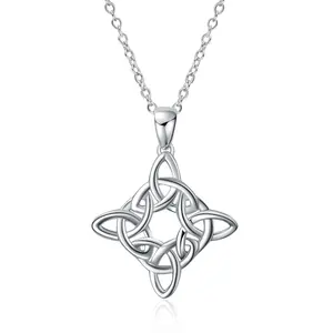 Wholesale OEM/ODM Custom Simple Design Women Jewelry 925 Sterling Silver Celtic Knot Necklace