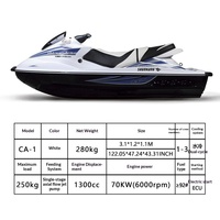 Bateau à moteur en fibre de verre 4 temps 115-150 CV, jet ski monoplace/biplace, vitesse maximale 50 km/h, pour la pêche récréative et les opérations de sauvetage