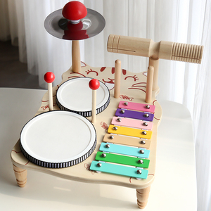 Tambour éducatif multifonctionnel pour bébés CE CPC Instruments de <span class=keywords><strong>musique</strong></span> en bois Jouets musicaux pour bébés Montessori - Product Image 6